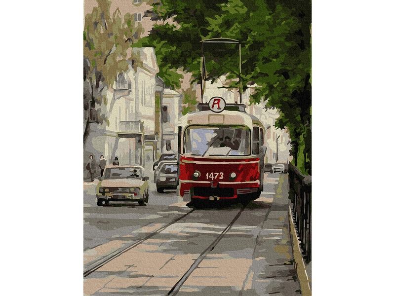 Картина по номерам с цв схемой на холсте 30х40 ТРАМВАЙ АННУШКА 20 цветов