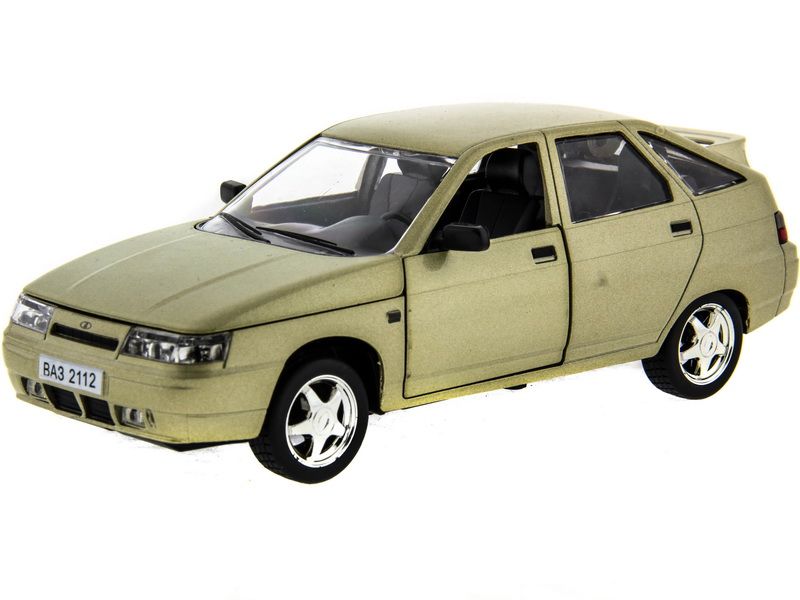 Машина АВТОПАНОРАМА ВАЗ 2112 бежевая,122, инерция, Pull Bаck механизм, вк 101222 cм