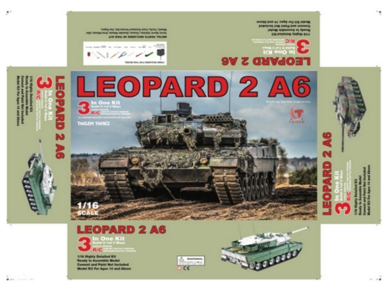 РУ танк Taigen 116 Leopard 2 A6 Германия METAL EDITION KIT 3 IN 1