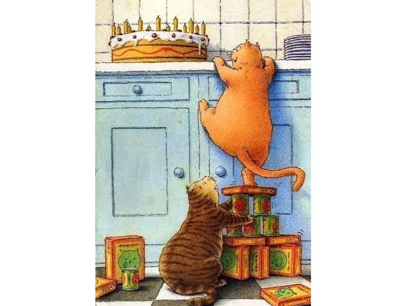 Картина по номерам с цветной схемой на холсте 30х40 Сладкоежки 18 цветов