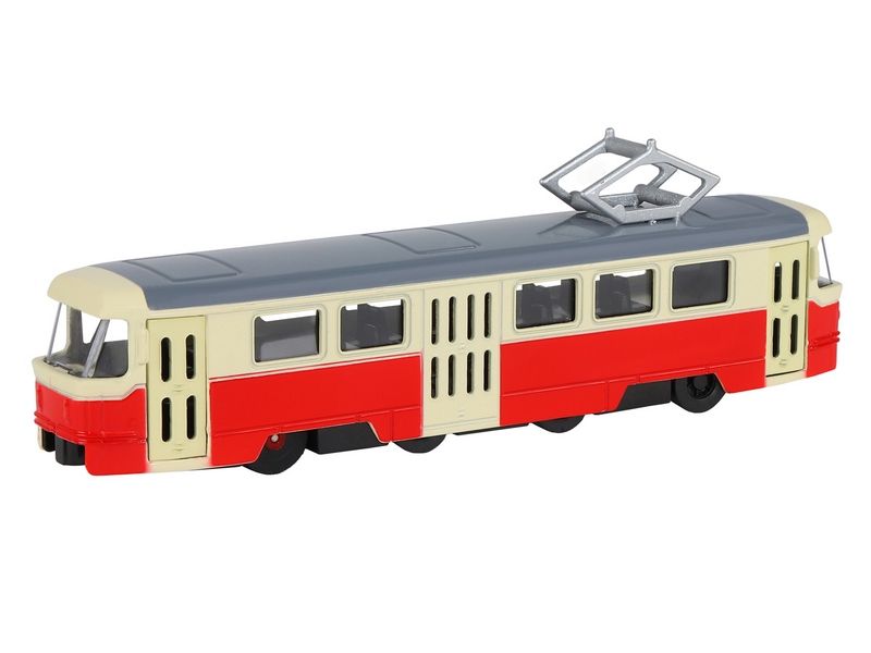 Трамвай Автопанорама, красный, 190, свет, звук, инерция, вк 2213,55,8 см