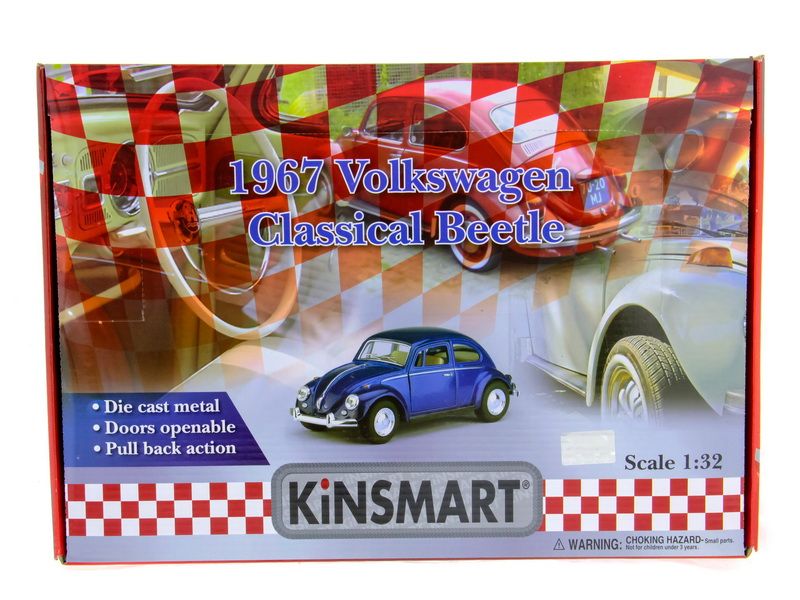 Машина Kinsmart 1967 Volkswagen Classical Beetle with printing инерция 112шт 132 бк