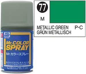 Краска акрил для пластика в аэрозольных баллончиках тм MRHOBBY 100мл METALLIC GREEN, шт