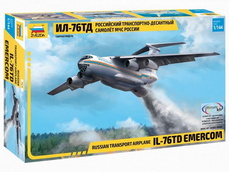 Сборная модель ZVEZDA Российский транспортнодесантный самолет Ил76 ТД МЧС России, 1144