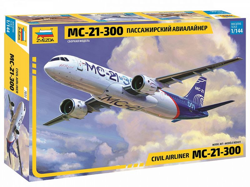 Сборная модель ZVEZDA Пассажирский авиалайнер МС21300, 1144