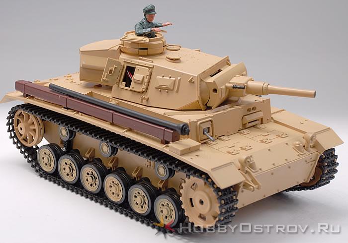 Радиоуправляемый танк Heng Long 116 Panzerkampfwagen III Германия 24G RTR песочный