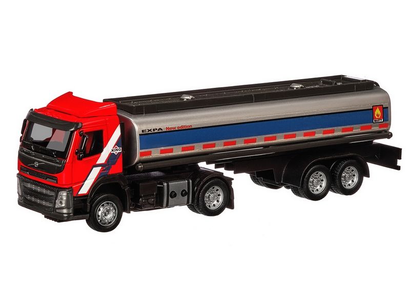 Машина АВТОПАНОРАМА Volvo бензовоз, красный, 150, свет, звук, вк 281410 см