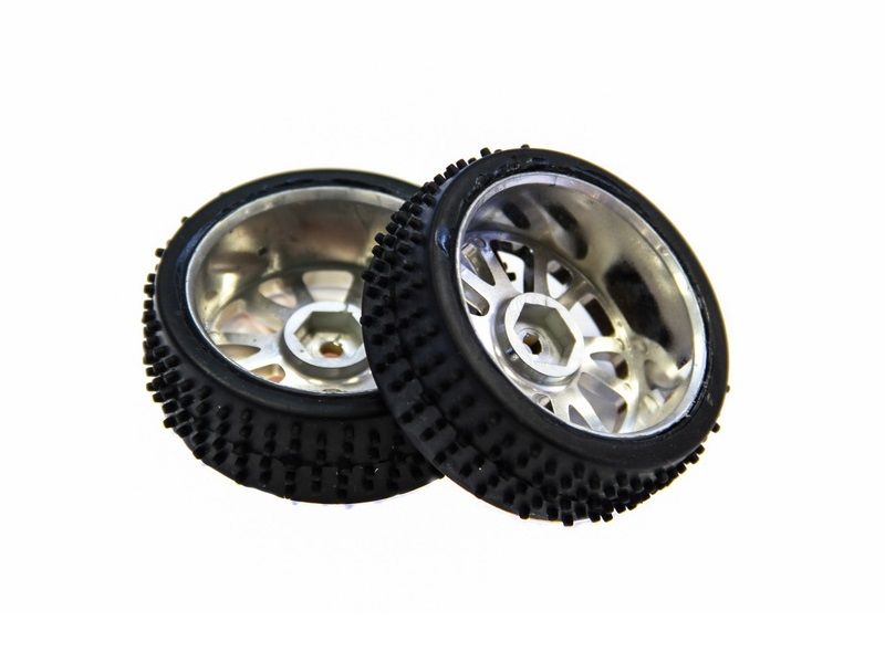 Колеса передние в сборе, золотой хром для багги Himoto масштаба 116, 2шт