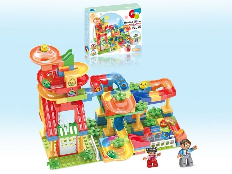 Конструктор Pilage Детский сад 206 деталей, лабиринт с шариками и воронками