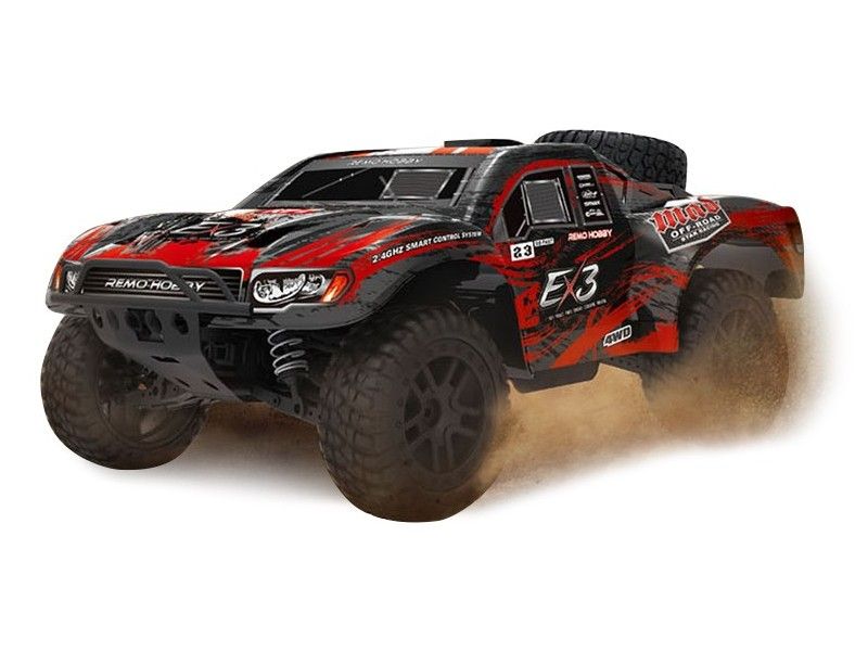 Радиоуправляемый шорткорс Remo Hobby EX3 красный 4WD 24G 110 RTR