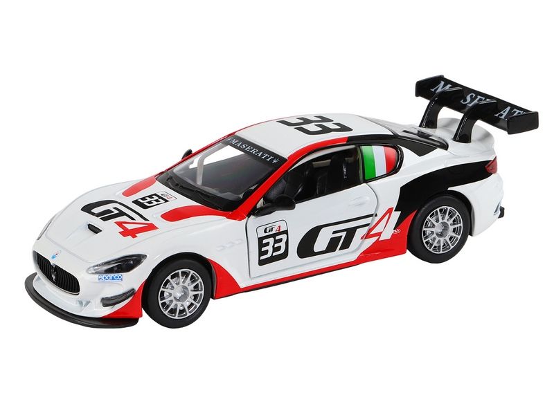 Машина АВТОПАНОРАМА Maserati Gran Turismo MC GT4, белый, 132, свет, звук, вк 17,513,59 см
