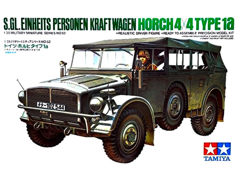 Склеиваемая модель Tamiya 135 Автомобиль HORCH TYPE 1A с 1 фигурой водителя