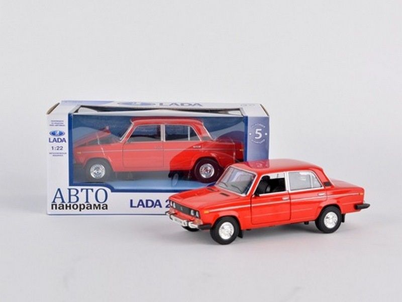 Машина АВТОПАНОРАМА ВАЗ 2106 красная,122, инерция, Pull Bаck механизм, вк 101222 cм