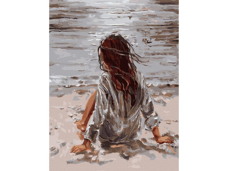 Картина по номерам с цветной схемой на холсте 30х40 НА БЕРЕГУ 20 цветов