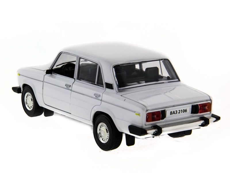 Машина АВТОПАНОРАМА ВАЗ 2106 белая,122, инерция, Pull Bаck механизм,  вк 101222 cм