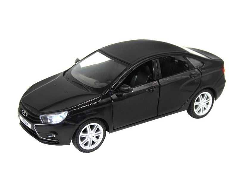Машина АВТОПАНОРАМА LADA VESTA седан, 124,  черный металлик, свет, звук, вк 24,512,510,5 см