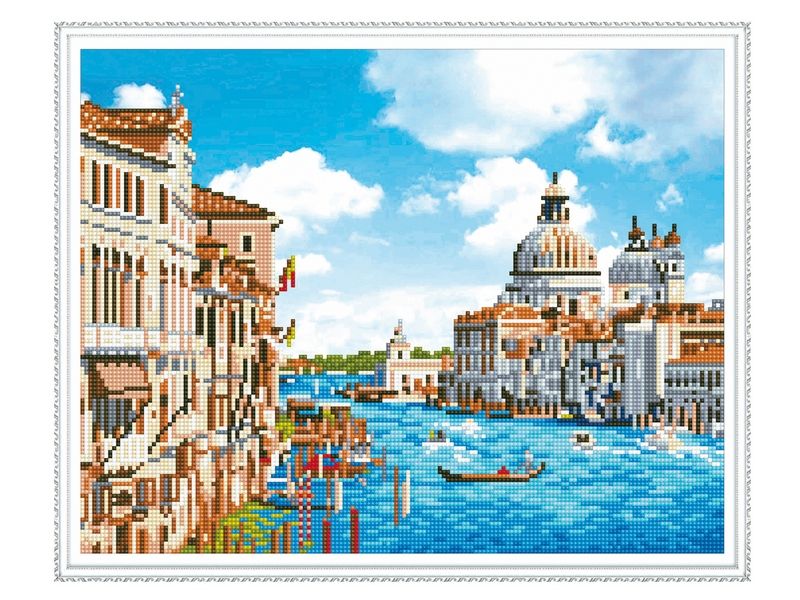 Алмазная мозаика с нанесенной рамкой 40х50 САНТАМАРИЯДЕЛЛАСАЛЮТЕ 22 цвета