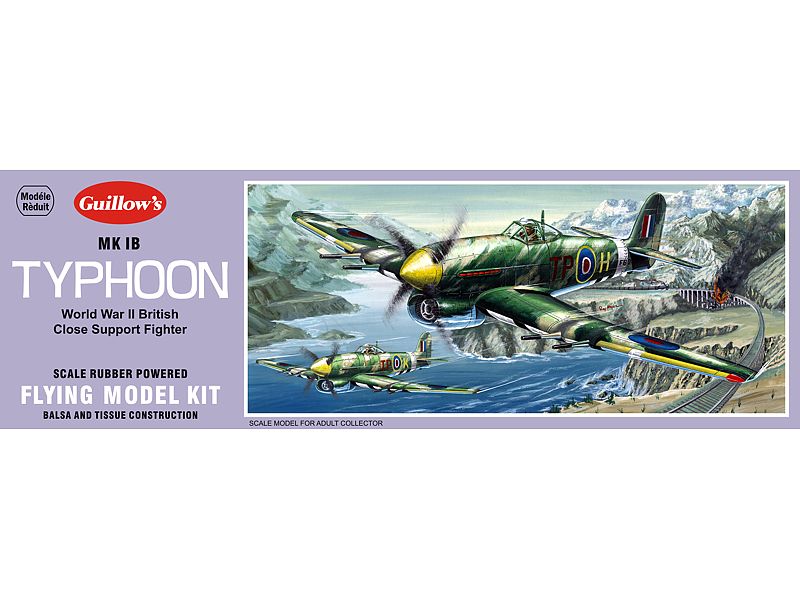 Сборная дермодельСамолет Typhoon Guillows 128