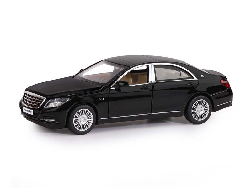 Машина АВТОПАНОРАМА MercedesBenz S600, черный, 132, свет, звук, инерция, вк 17,513,59 см