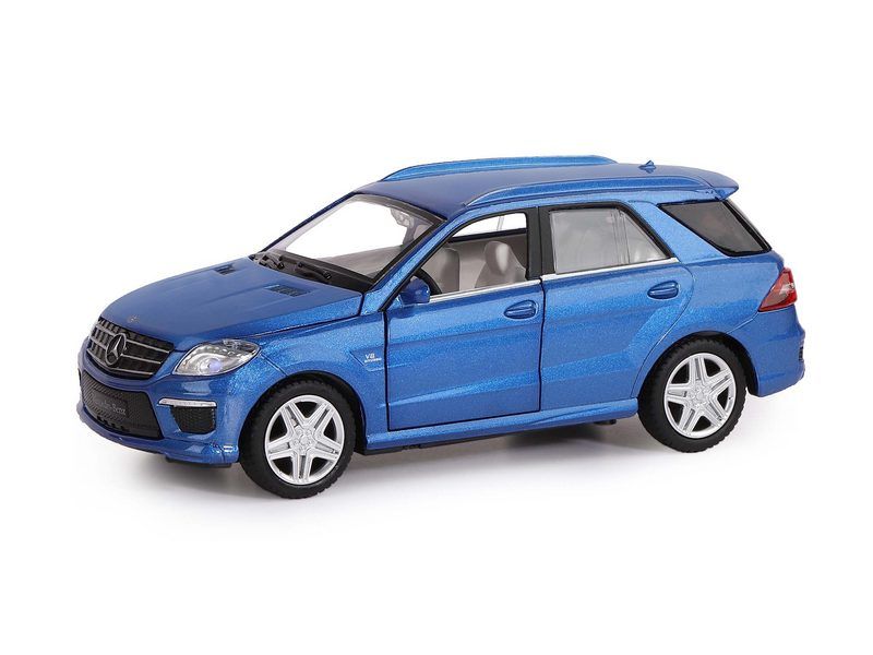 Машина АВТОПАНОРАМА MercedesBenz ML63 AMG, синий, 132, свет, звук, инерция, вк 17,513,59 см