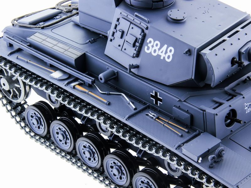 Радиоуправляемый танк Heng Long 116 Panzerkampfwagen III Германия 24G RTR PRO темносерый