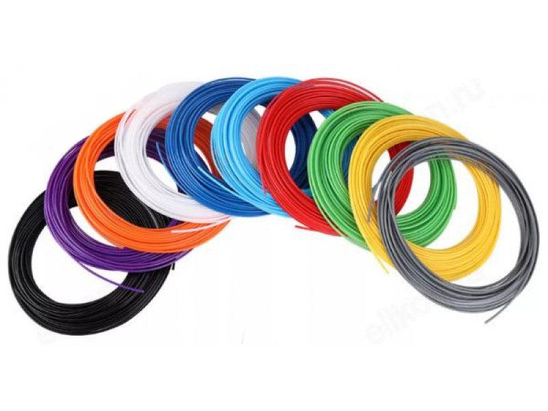 ABS пластик для 3D ручек 10 цветов по 20 метров, d175 мм