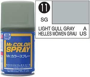 Краска акрил для пластика в аэрозольных баллончиках тм MRHOBBY 100мл  LIGHT GULL GRAY