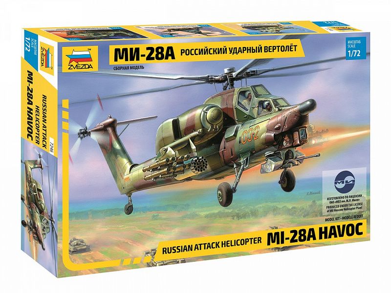 Сборная модель ZVEZDA Российский ударный вертолёт Ми28А, 172