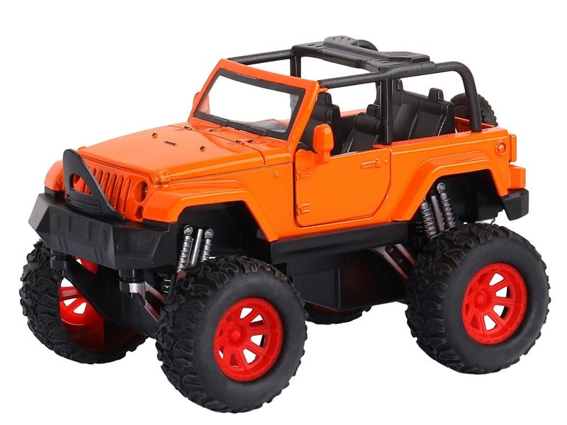 Машина АВТОПАНОРАМА Внедорожник, оранжевый, 132, свет, звук, инерция, вк 191012,5 см