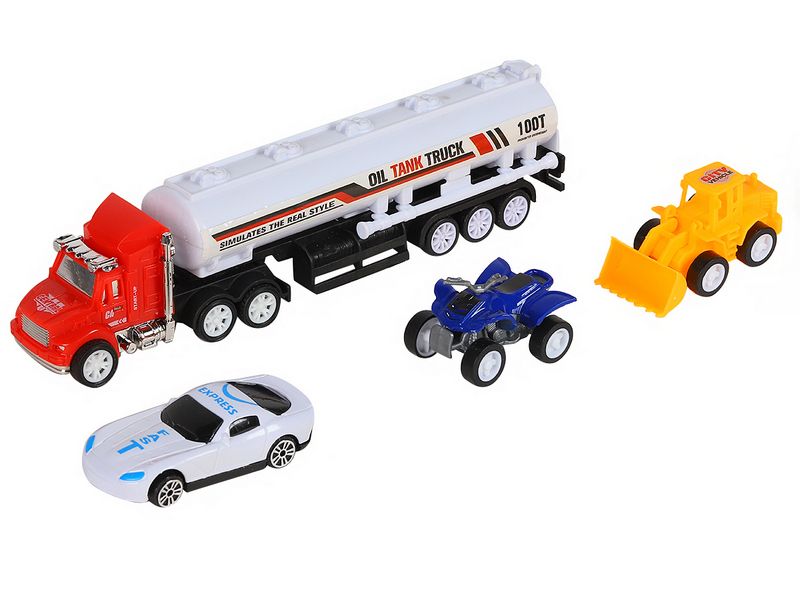 Набор AUTODRIVE Транспорт фрикционный, трейлер с цистерной с транспортом 47см вк 244,518 см