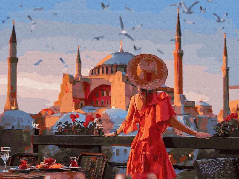 Картина по номерам с цветной схемой 40х50 СТАМБУЛ АЙЯСОФИЯ 29 цветов