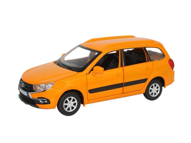 Машина АВТОПАНОРАМА LADA GRANTA CROSS,оранж, 124, свет, звук, инерция, вк 24,512,510,5 см