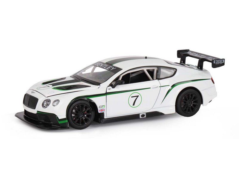 Машина АВТОПАНОРАМА Bentley Continental GT3 Concept, белый, 124, вк 24,512,510,5 см