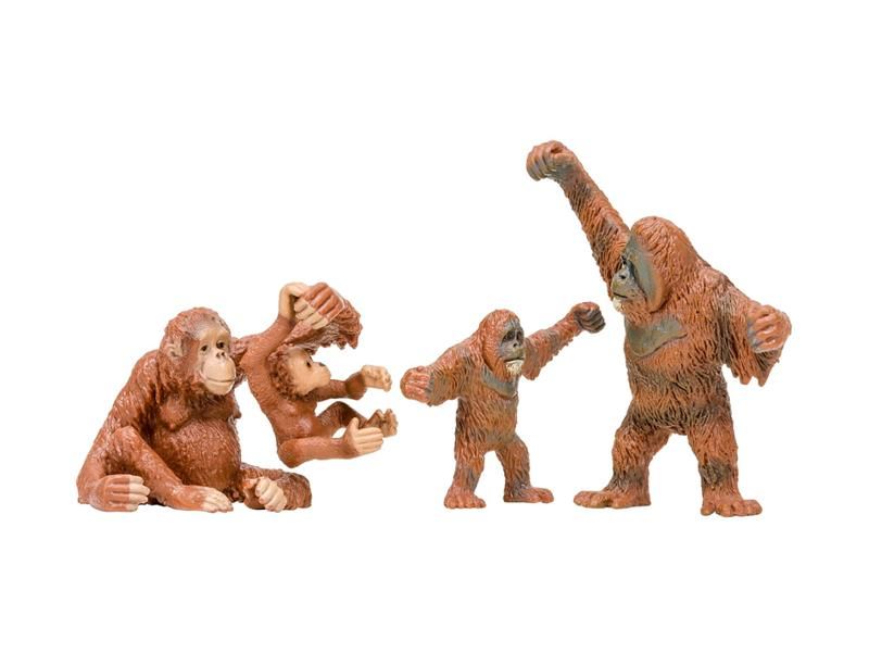 Набор фигурок животных MASAI MARA MM201005 серии Мир диких животных Семья орангутангов, 4 пр