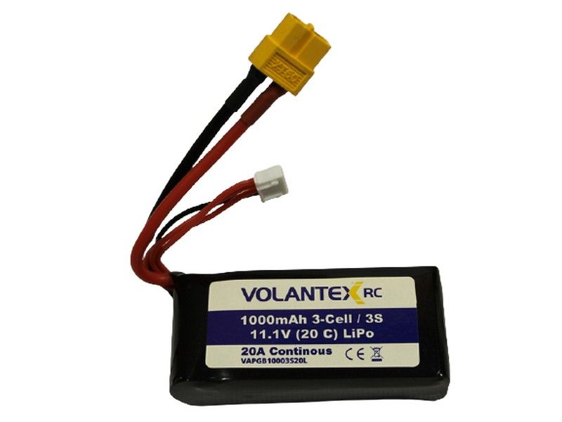 Аккумулятор LiPo 1000mAh, 11,1V XT60 для катера Volantex RC Vector SR48