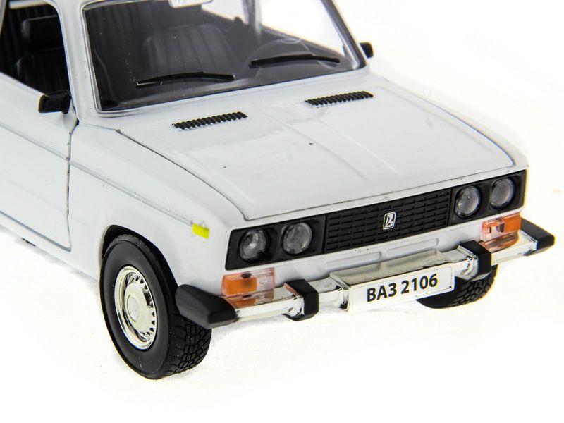 Машина АВТОПАНОРАМА ВАЗ 2106 белая,122, инерция, Pull Bаck механизм,  вк 101222 cм