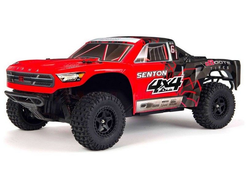Радиоуправляемый шорткорс 110 ARRMA Senton Mega 550 Brushed 4WD Short Course Truck RTR красный