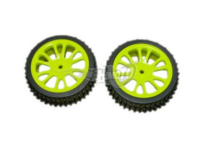 Комплект передних колес в сборе, желтые, для багги Himoto масштаба 116, 2шт