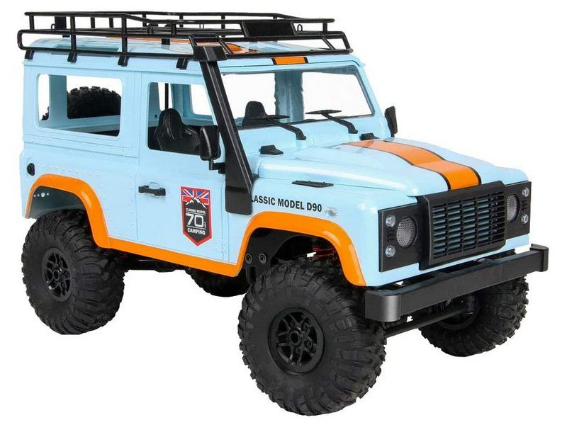 Радиоуправляемая автомодель MN MODEL джип Land Rover Defender D90 голубой 4WD 24G 112 RTR