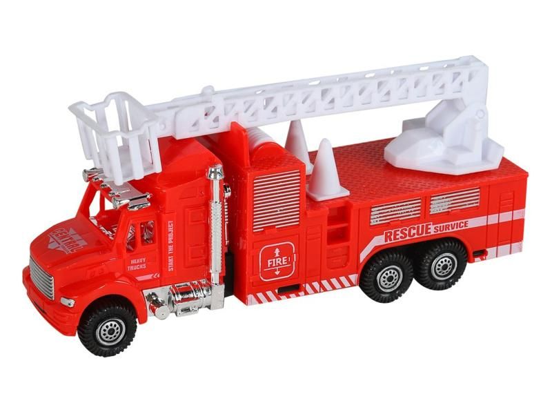 Машина AUTODRIVE Пожарная 17,5см инерционная с лестницей, вп 23,56,519,5см, ,
