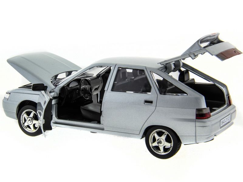 Машина АВТОПАНОРАМА ВАЗ 2112 серебристый,122, инерция, Pull Bаck механизм, вк 101222 cм