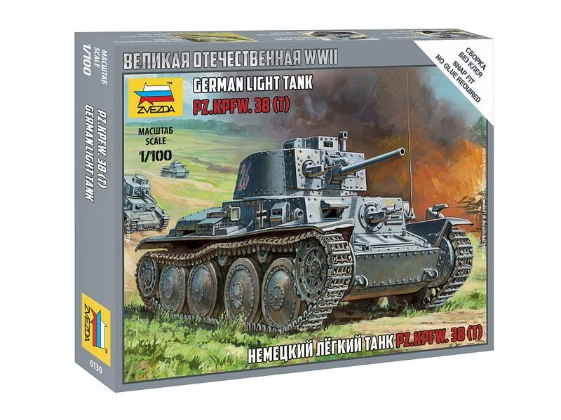 Сборная модель ZVEZDA Немецкий лёгкий танк Т38, 1100