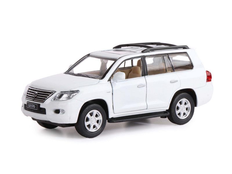 Машина АВТОПАНОРАМА Lexus LX570, белый, 132, свет, звук, инерция, вк 17,513,59 см