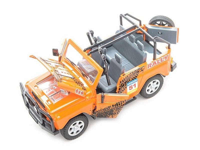 Машина АВТОПАНОРАМА УАЗ469 124 вк 221211 см, оранжевая