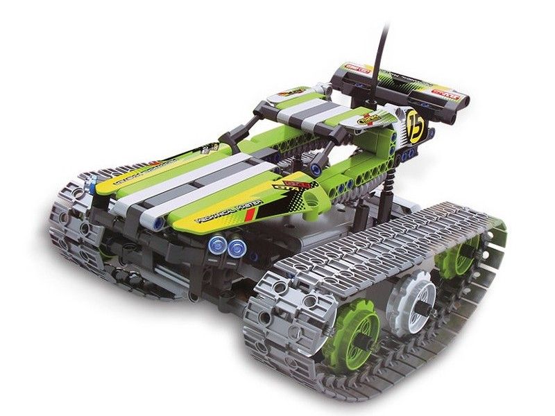Радиоуправляемый конструктор Qihui Mechanical Master Скоростной вездеход 353 детали, зеленый