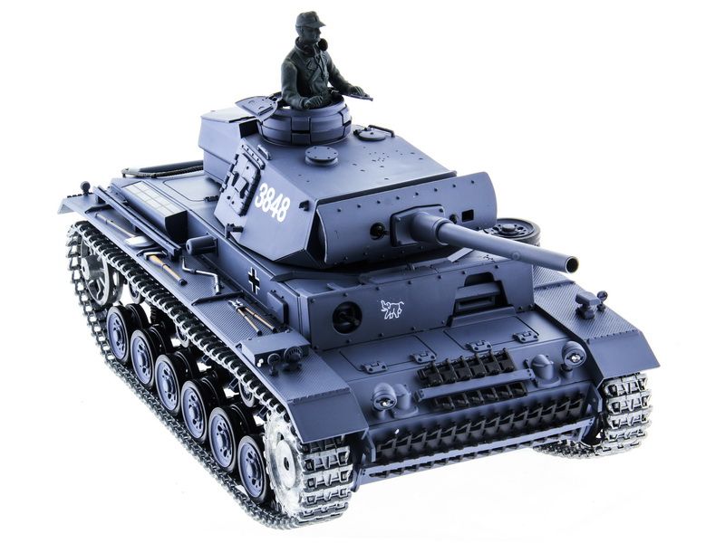 Радиоуправляемый танк Heng Long 116 Panzerkampfwagen III Германия 24G RTR PRO темносерый