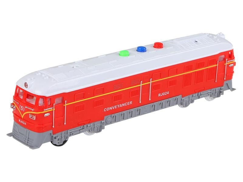 Машина AUTODRIVE Поезд 23,5см инерц на бат, свет, звук, красный,  вк 26,27,510,5