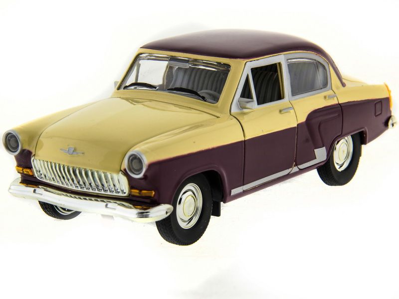 Машина АВТОПАНОРАМА ГАЗ21 Волга 124 вк  261211см, желтобордовая