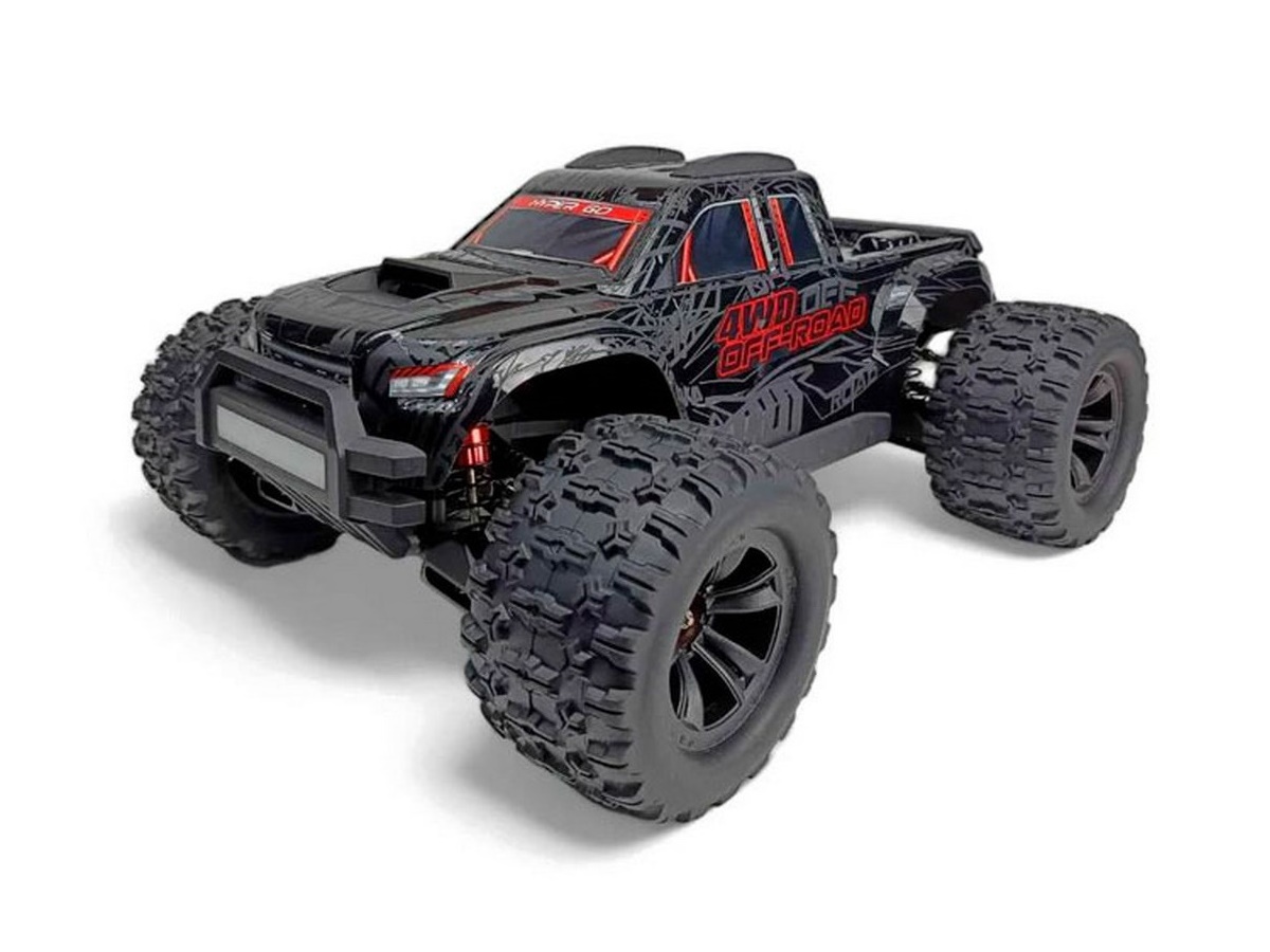 Радиоуправляемый монстр MJX Hyper Go 10208 V2 черный Brushless 4WD 24G LED 110, без ЗУ и акб