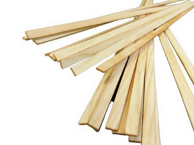 Деревянные рейки 1,5х6 мм, длина 300 мм, сосна, 20 шт